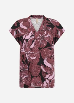 SC-FELICITY AOP 547 T-shirt Mörkröd